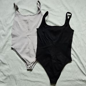 QQQ Black and Gray Bodysuit Set, Size L